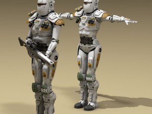 sci-fi female armoured soldier 3D Модель