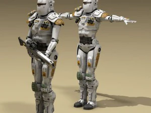 sci-fi female armoured soldier 3D Model