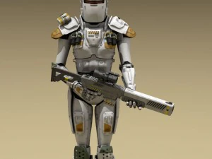 sci-fi female armoured soldier 3D Model