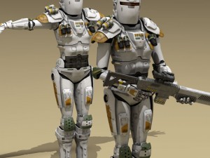 sci-fi female armoured soldier 3D Модель