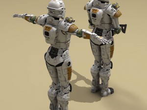 sci-fi female armoured soldier 3D Модель