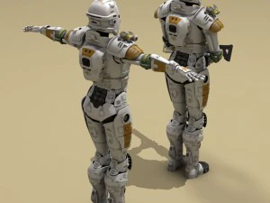 sci-fi female armoured soldier 3D Model