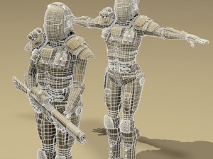 sci-fi female armoured soldier 3D Модель