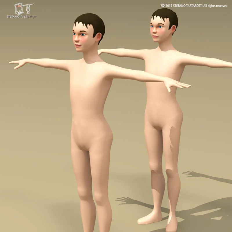 menino estilizado Modelo 3D .c4d .max .obj .3ds .fbx .stl .blend 