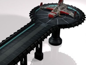 spaceship with landing dock 3D Модель