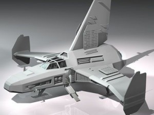 spaceship with landing dock 3D Модель