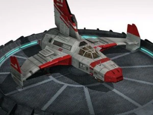 spaceship with landing dock 3D Model
