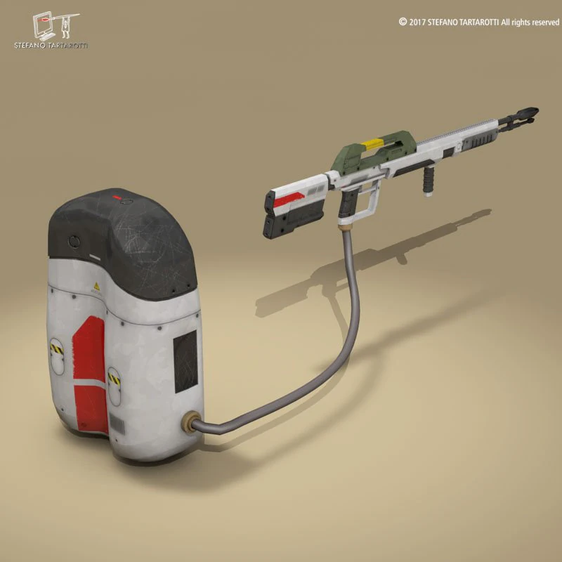 sci-fi flamethrower 3D Model .c4d .max .obj .3ds .fbx .stl .blend 