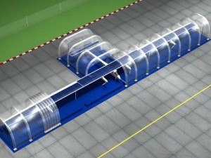 solar impulse with inflatable hangar 3D-Modell