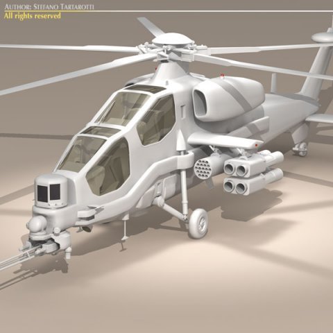 agusta a129 mangusta 3D Модель .c4d .max .obj .3ds .fbx .stl .blend 