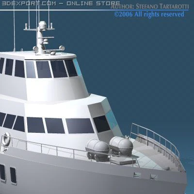 hydrofoil boat 3D Model .c4d .max .obj .3ds .fbx .stl .blend