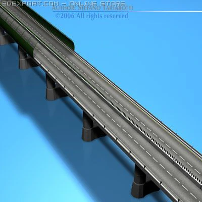 highway viaduct 3D Model .c4d .max .obj .3ds .fbx .stl .blend 