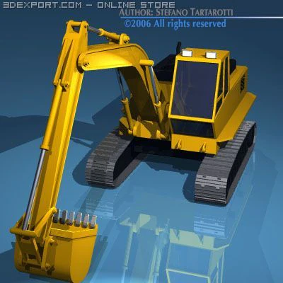 굴착기 3D 모델 .c4d .max .obj .3ds .fbx .stl .blend 