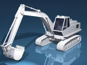 굴착기 3D 모델