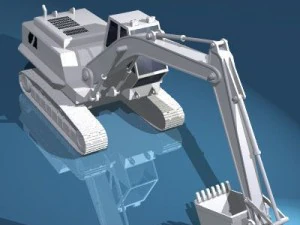 굴착기 3D 모델