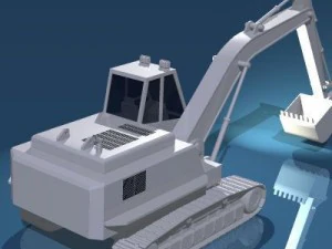 굴착기 3D 모델