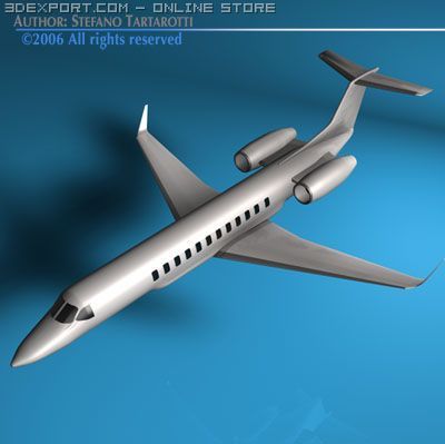 business jet Modello 3D .c4d .max .obj .3ds .fbx .stl .blend 