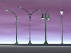 Stra&szlig;enlaternen-Set 3D Modell