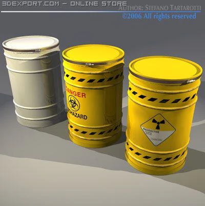 waste drum 3D Model .c4d .max .obj .3ds .fbx .stl .blend