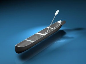 canoe with paddles Modelo 3D