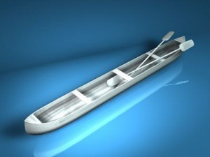 canoe with paddles Modelo 3D