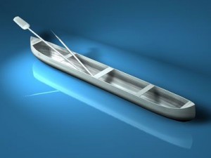canoe with paddles Modelo 3D