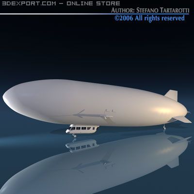 zeppelin 3D Model .c4d .max .obj .3ds .fbx .stl .blend 