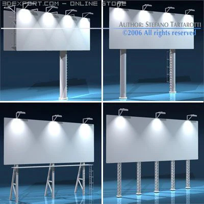 set di cartelloni pubblicitari Modello 3D .c4d .max .obj .3ds .fbx .stl .blend 