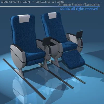 plane train seats business cla 3D Model .c4d .max .obj .3ds .fbx .stl .blend