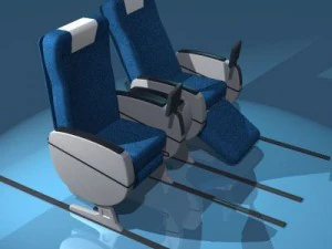 plane train seats business cla 3D Model