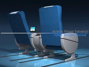 plane train seats business cla 3D Model