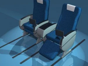plane train seats business cla 3D Model