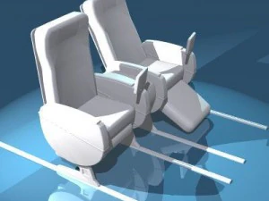 plane train seats business cla 3D Model