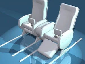 plane train seats business cla 3D Model
