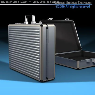 aluminium suitcase 3D Model .c4d .max .obj .3ds .fbx .stl .blend
