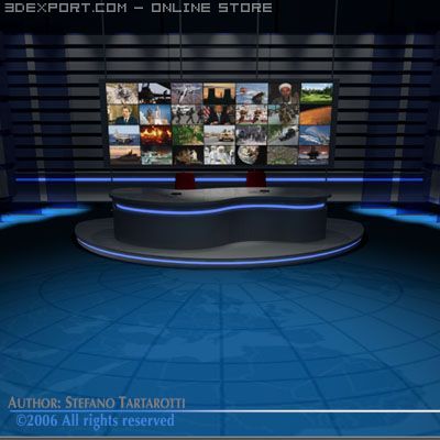 tv news studio 3D Model .c4d .max .obj .3ds .fbx .stl .blend 