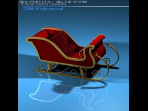 santa claus sled Model 3D