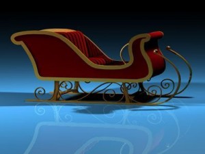 santa claus sled Model 3D