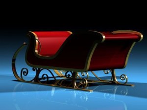 santa claus sled Model 3D