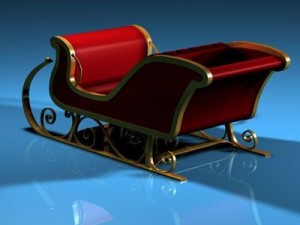 santa claus sled Model 3D