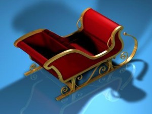 santa claus sled Model 3D