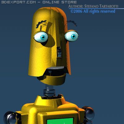 comic robot 3D Model .c4d .max .obj .3ds .fbx .stl .blend 