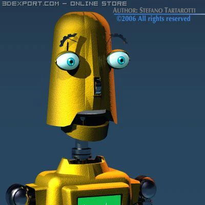 コミックロボット 3Dモデル .c4d .max .obj .3ds .fbx .stl .blend 
