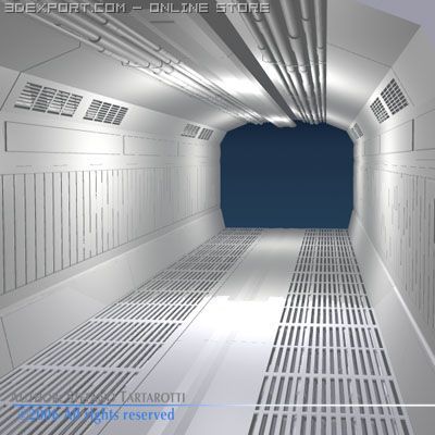 science fiction corridor 3D Модель .c4d .max .obj .3ds .fbx .stl .blend 