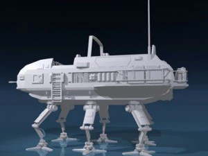 sc fi desert rover with legs 3D Model