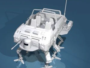 sc fi desert rover with legs 3D Model