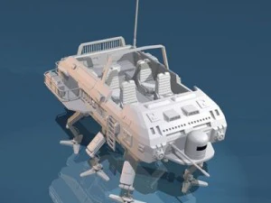 sc fi desert rover with legs 3D Model