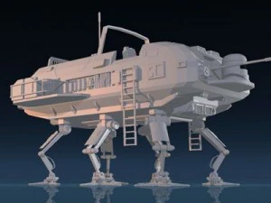 sc fi desert rover with legs 3D Model