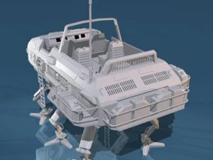 sc fi desert rover with legs 3D Model