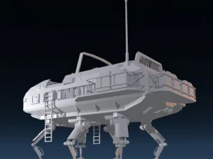 sc fi desert rover with legs 3D Model